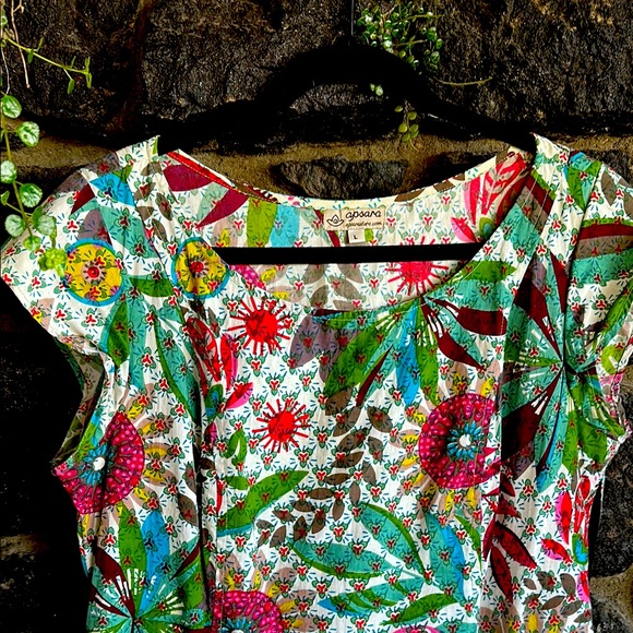 Retro feel printed sundress with pockets and side zipper. - Picture 1 of 7